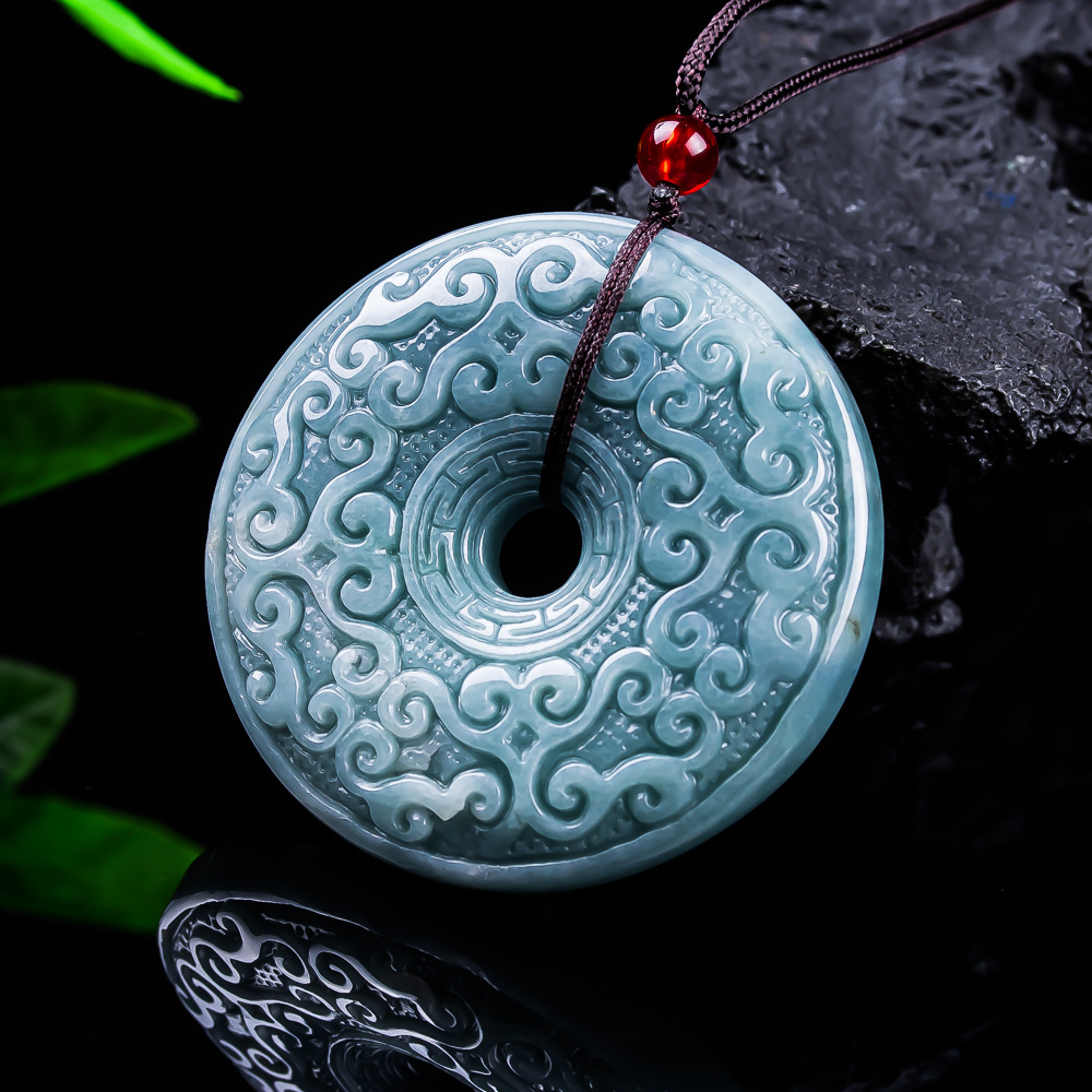 Jewelry & Watches Store - Натуральный бирманский нефритовый кулон-цветок, винтажное дизайнерское