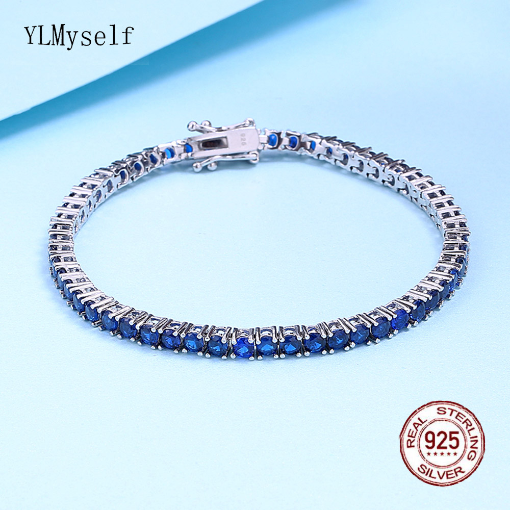 Tennis Bracelet Cubic - Браслет для тенниса из чистого серебра,