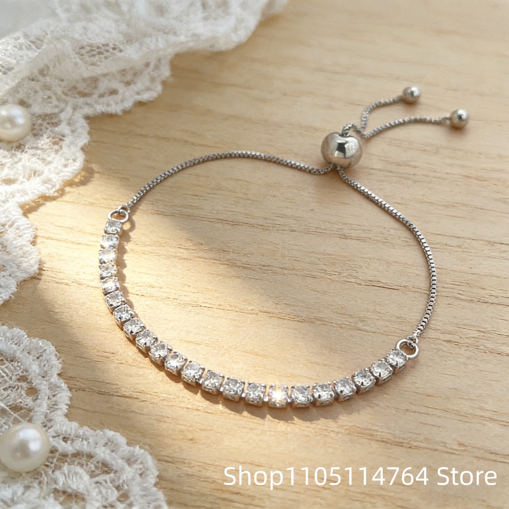 Tennis Bracelet Cubic - Регулируемый теннисный браслет из стерлингового серебра