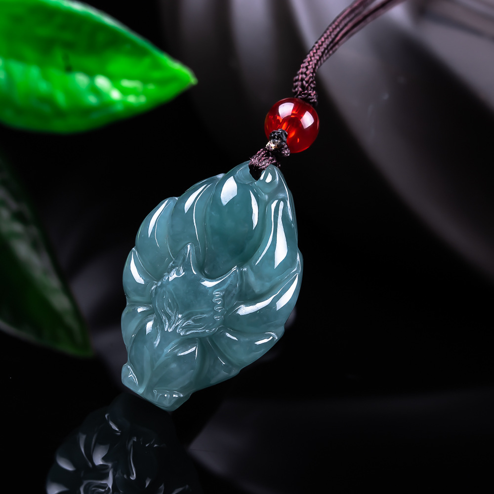 Jewelry & Watches Store - Натуральный бирманский нефритовый кулон-лиса, винтажные аксессуары,