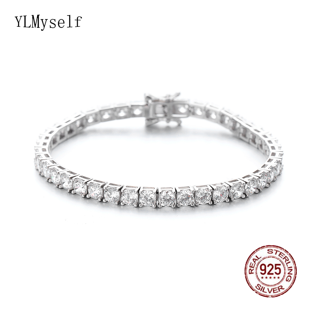 Tennis Bracelet Cubic - YLMyself 925 Серебряный теннисный браслет 4