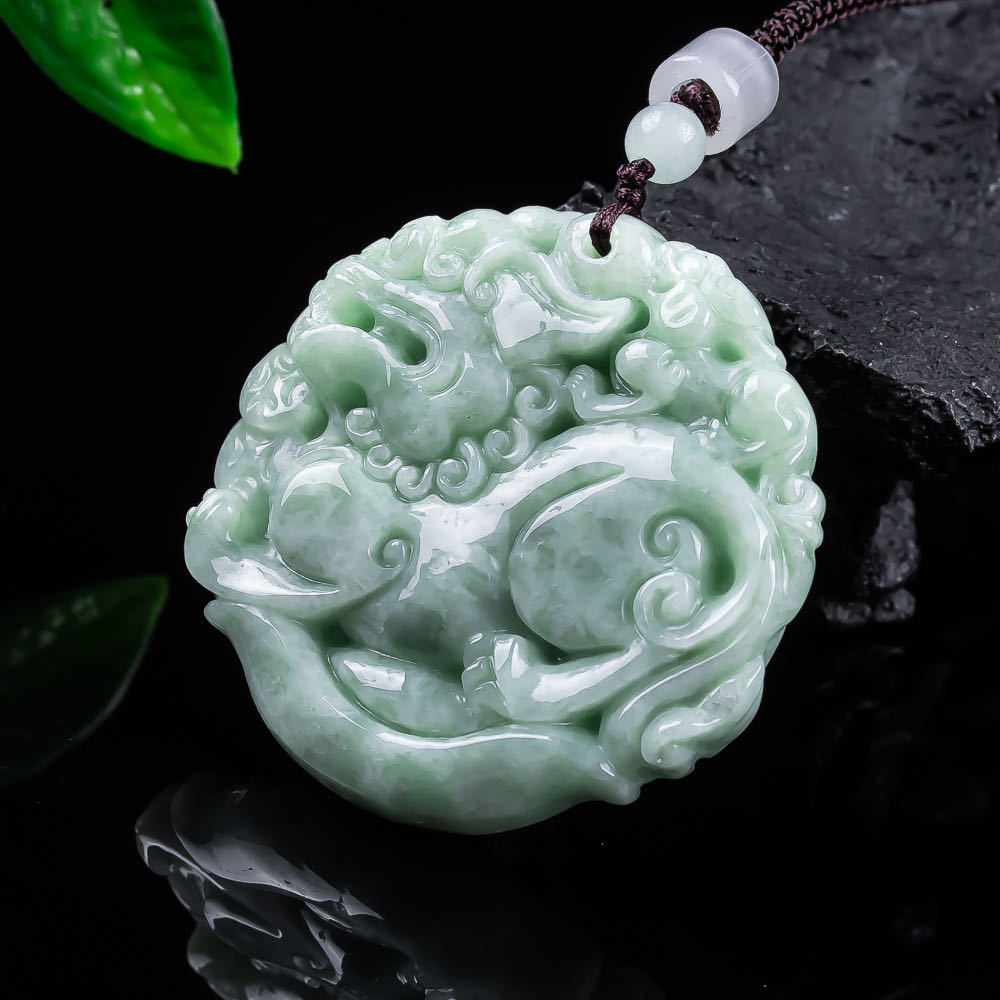 Necklace Pendant - Натуральный нефритовый кулон Пи Сю из