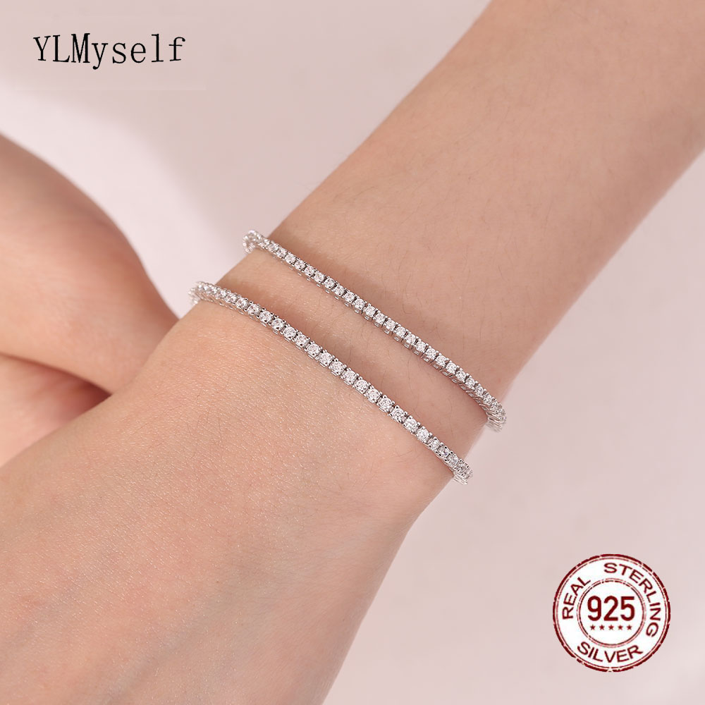 Настоящее серебро 1,75 мм/1,5  – обзор и цена Tennis Bracelet Cubic