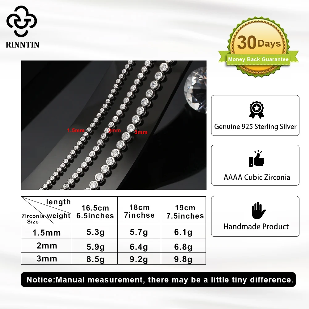 Rinntin блестящий теннисный бр – обзор и цена Tennis Bracelet Cubic